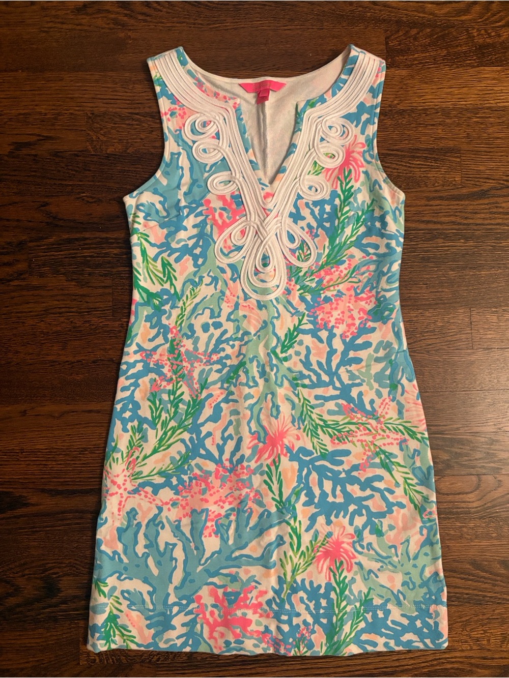 Lilly Pulitzer Harper Shift Dress Sea Coral Print Dress - Pink & Blue Size 0